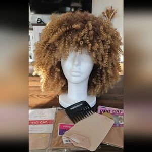 Curly Dirty Blonde Afro Style Wig